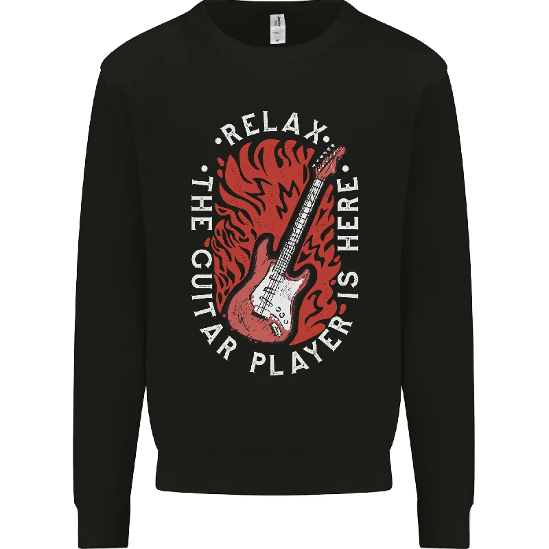 Here Comes the Guitar Player Guitarist Mens Sweatshirt Jumper Hoodie with Oversized Fit Loose Comfortable Hoodie with Oversized Fit Loose Comfortable