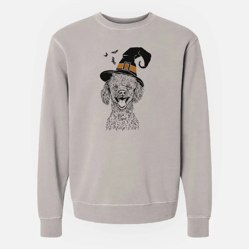 Witch Rusty the Toy Poodle - Unisex Pigment Dyed Crew Sweatshirt Hoodie with Slim Fit Tailored Modern Hoodie with Slim Fit Tailored Modern