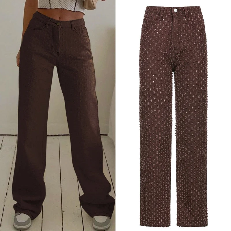 brown ripped jeans