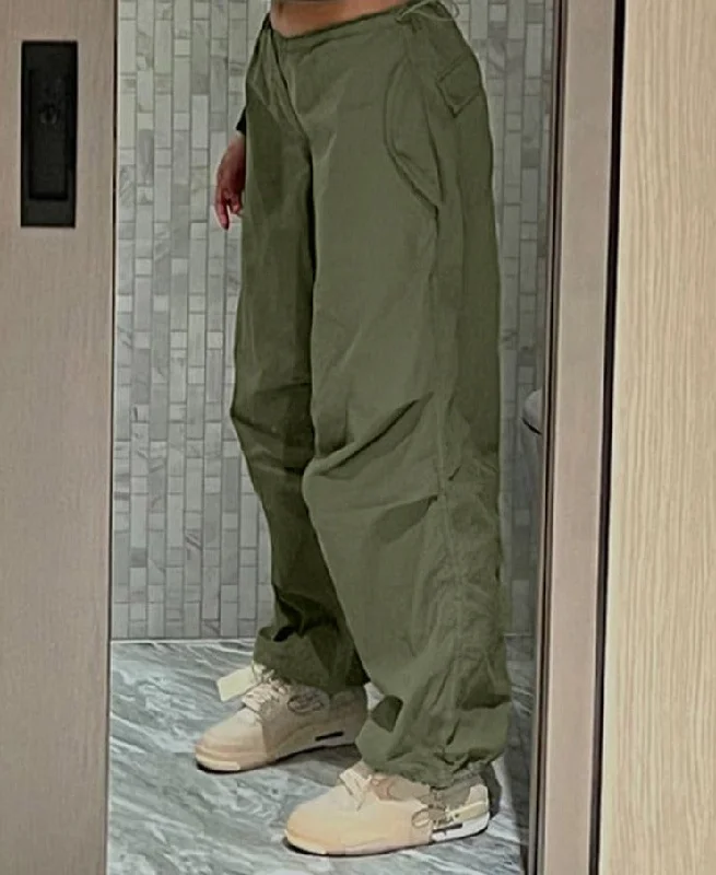 Y2K Streetwear Drawstring Cargo Parachute Pants Hippie Harajuku Loose Draped Low Waist Tech Sporty Trousers Oversize Trousers Bridal Satin Trousers Bridal Satin Y2K Streetwear Drawstring Cargo Parachute Pants Hippie Harajuku Loose Draped Low Waist Tech Sporty Trousers Oversize Trousers Bridal Satin Trousers Bridal Satin