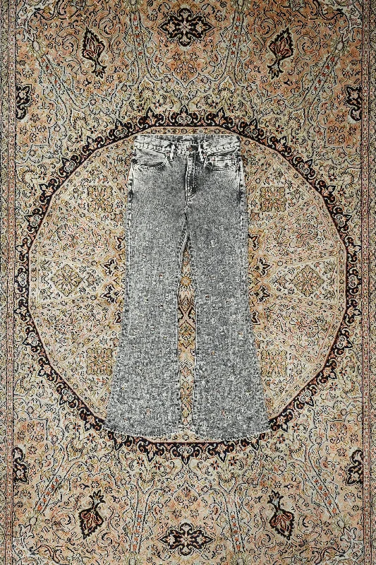 SUGARHILL CRASHED BLACK MODERN DENIM FLARED TROUSERS (FADED BLACK) Trousers Favorite Customer Trousers Favorite Customer SUGARHILL CRASHED BLACK MODERN DENIM FLARED TROUSERS (FADED BLACK) Trousers Favorite Customer Trousers Favorite Customer