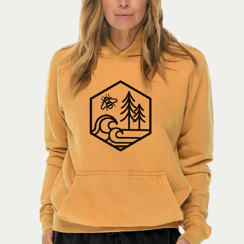 Harmonious Hexagon - Bees, Seas, Trees - Mid-Weight Unisex Vintage 100% Cotton Hoodie Hoodie with Monochrome Minimalist Simple Hoodie with Monochrome Minimalist Simple Harmonious Hexagon - Bees, Seas, Trees - Mid-Weight Unisex Vintage 100% Cotton Hoodie Hoodie with Monochrome Minimalist Simple Hoodie with Monochrome Minimalist Simple
