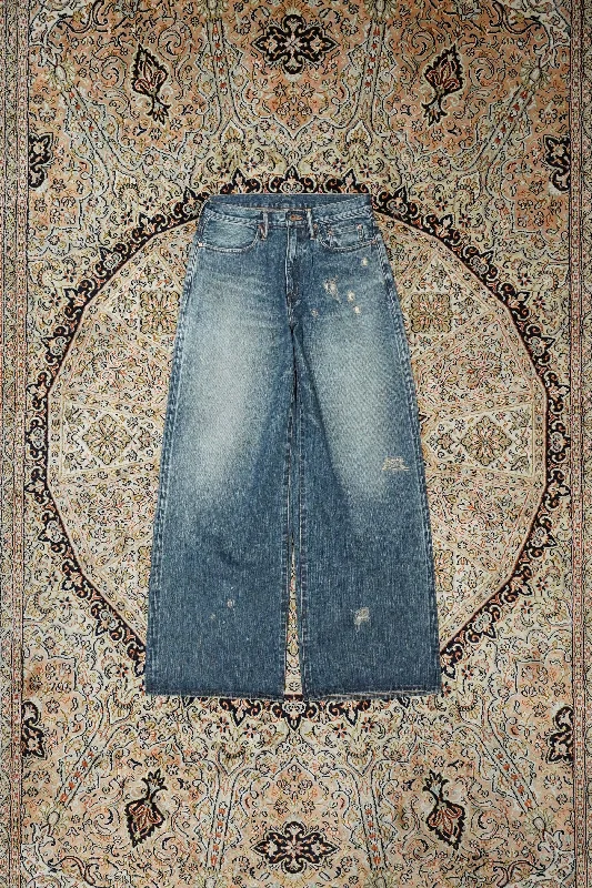 SUGARHILL FADED MODERN DENIM WIDE TROUSERS (FADED INDIGO) Trousers Flared Retro Trousers Flared Retro SUGARHILL FADED MODERN DENIM WIDE TROUSERS (FADED INDIGO) Trousers Flared Retro Trousers Flared Retro