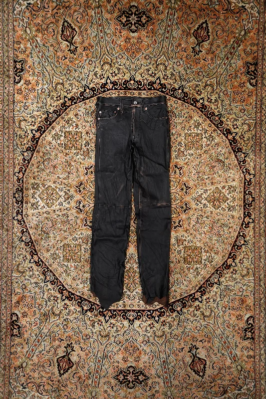 SUGARHILL DESTRESSED LEATHER SLIM TROUSERS (BLACK) Trousers trendy modern Trousers trendy modern SUGARHILL DESTRESSED LEATHER SLIM TROUSERS (BLACK) Trousers trendy modern Trousers trendy modern