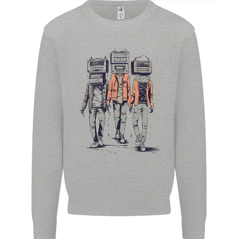Hi-Fi Head Obscure Music Mens Sweatshirt Jumper Hoodie with Hem Detail Decorative Unique Hoodie with Hem Detail Decorative Unique