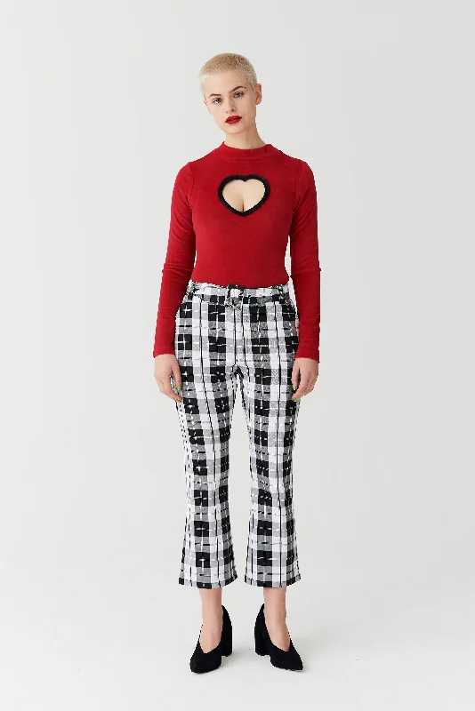 Lazy Oaf Black & White Check Kick Flare Trousers Trousers Modern Contemporary Trousers Modern Contemporary Lazy Oaf Black & White Check Kick Flare Trousers Trousers Modern Contemporary Trousers Modern Contemporary