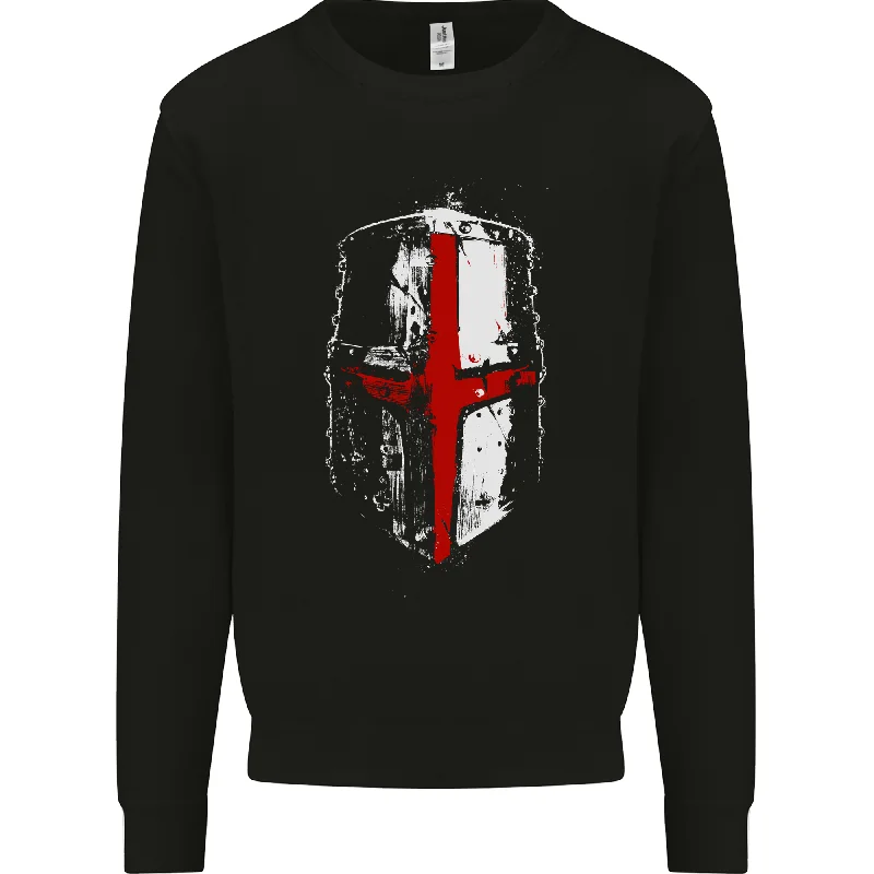 Helmet Gym England Flag St Georges Day Mens Sweatshirt Jumper Hoodie Dress Longline Feminine Hoodie Dress Longline Feminine