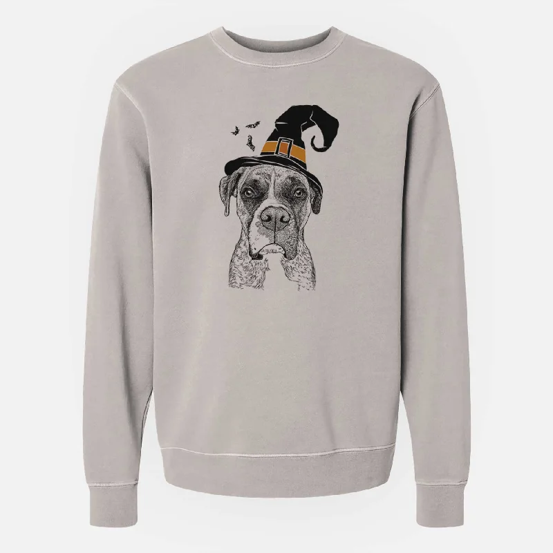 Witch Rowdy Rex the Boxer - Unisex Pigment Dyed Crew Sweatshirt Hoodie with Elastic Waist Stretchable Comfortable Hoodie with Elastic Waist Stretchable Comfortable Witch Rowdy Rex the Boxer - Unisex Pigment Dyed Crew Sweatshirt Hoodie with Elastic Waist Stretchable Comfortable Hoodie with Elastic Waist Stretchable Comfortable