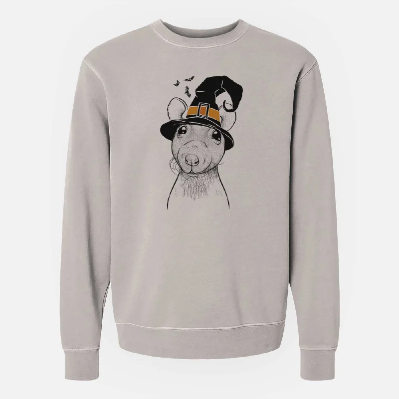 Witch Ruthie the Hairless Rat - Unisex Pigment Dyed Crew Sweatshirt Hoodie with Ribbed Cuffs Snug Fit Comfort Hoodie with Ribbed Cuffs Snug Fit Comfort