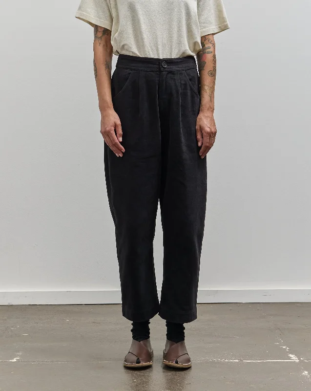 7115 Signature Curve Leg Trouser, Black Heavy Canvas Trousers Pleated Formal Trousers Pleated Formal