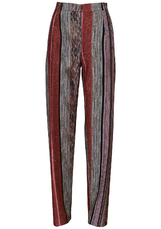 Straight Lamé Trousers Multicolour Pink & Purple Trousers Essential Wardrobe Trousers Essential Wardrobe Straight Lamé Trousers Multicolour Pink & Purple Trousers Essential Wardrobe Trousers Essential Wardrobe