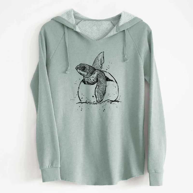 Leatherback Turtle Hatching - Cali Wave Hooded Sweatshirt Hoodie with Hem Elastic Stretchable Comfortable Hoodie with Hem Elastic Stretchable Comfortable