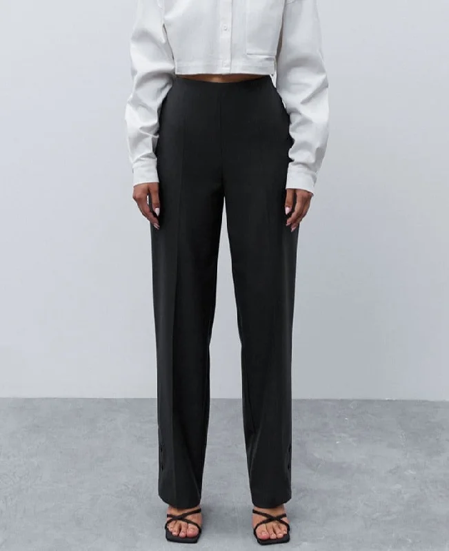 Wjczt Spring Black Ladies Office Trousers Women High Waist Pants Button Slit Female Pleat Pencil Classic Pants Solid Trousers Favorite Customer Trousers Favorite Customer Wjczt Spring Black Ladies Office Trousers Women High Waist Pants Button Slit Female Pleat Pencil Classic Pants Solid Trousers Favorite Customer Trousers Favorite Customer
