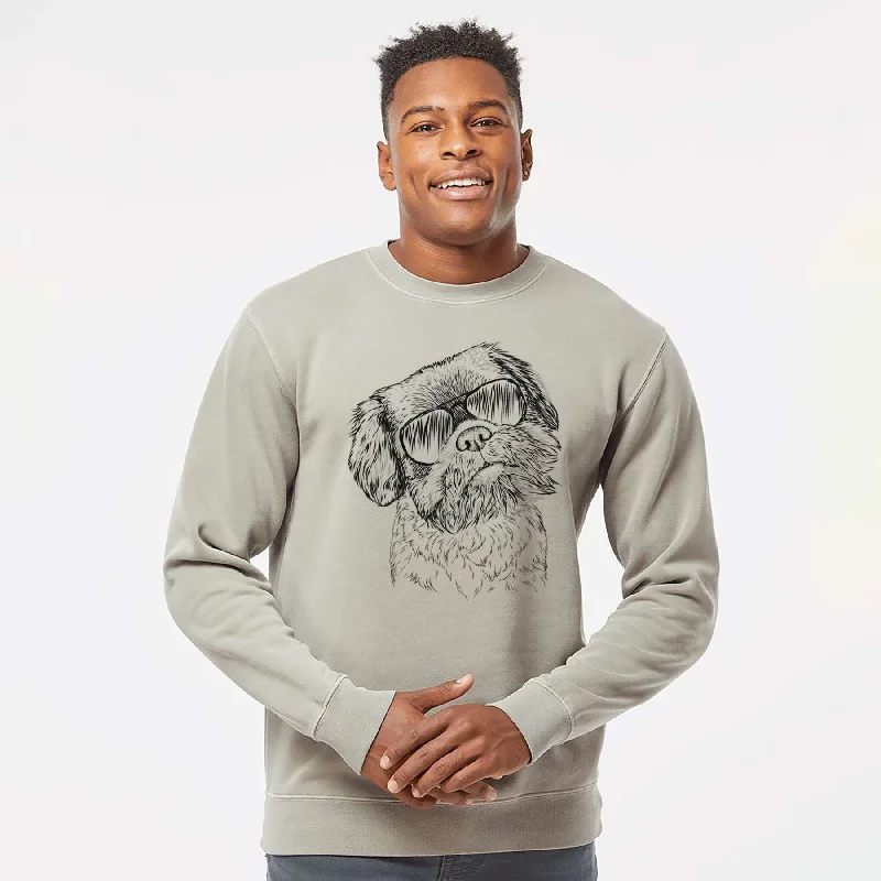 Aviator Rufus the Shiffon - Unisex Pigment Dyed Crew Sweatshirt Hoodie with Half-Zip Sporty Casual Hoodie with Half-Zip Sporty Casual