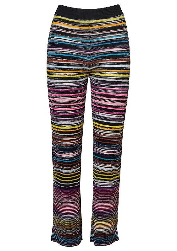 Knit Stripe Trousers Trousers practical easy-care Trousers practical easy-care