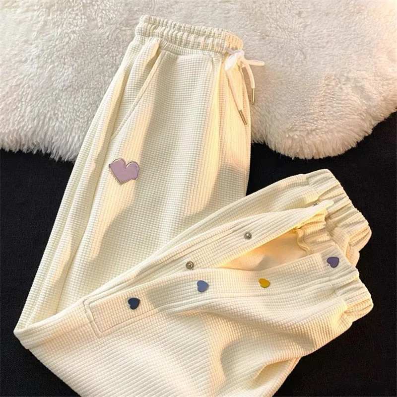 Wjczt Y2K Chic Button Sweatpants Kawaii Lace-up Wide Leg High Waist Pants Waffle Cargo Bloomers Women Harem Trousers Sports Trousers Prom Sequined Trousers Prom Sequined Wjczt Y2K Chic Button Sweatpants Kawaii Lace-up Wide Leg High Waist Pants Waffle Cargo Bloomers Women Harem Trousers Sports Trousers Prom Sequined Trousers Prom Sequined