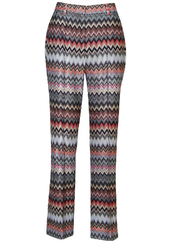 Trousers Dark Tones Zigzag Trousers practical durable Trousers practical durable