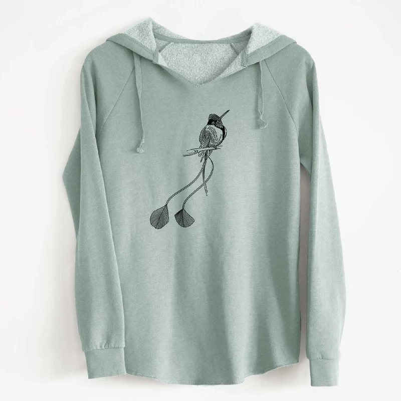 Marvelous Spatuletail Hummingbird - Cali Wave Hooded Sweatshirt Hoodie with Contrast Stitching Detailed Premium Hoodie with Contrast Stitching Detailed Premium