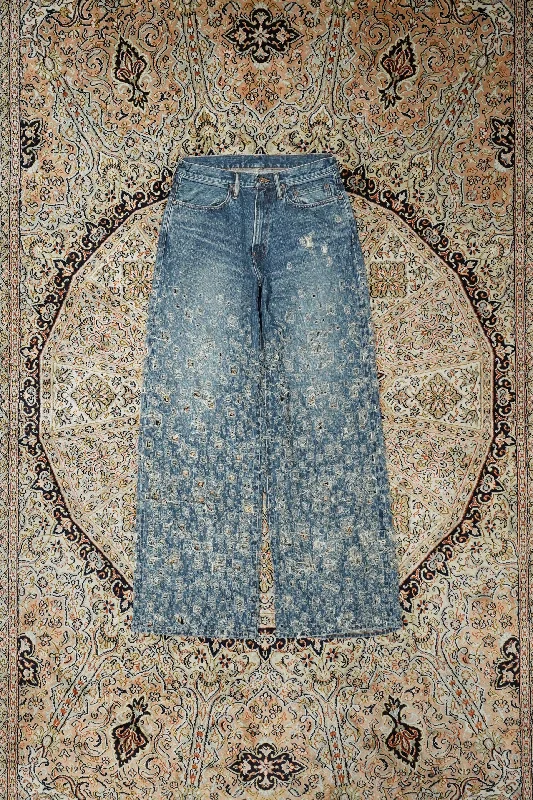 SUGARHILL CRASHED MODERN DENIM WIDE TROUSERS (FADED INDIGO) Trousers Low Rise Relaxed Trousers Low Rise Relaxed SUGARHILL CRASHED MODERN DENIM WIDE TROUSERS (FADED INDIGO) Trousers Low Rise Relaxed Trousers Low Rise Relaxed