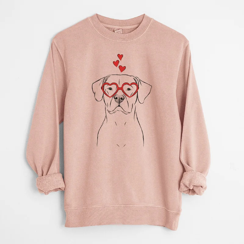 Valentine Rufio the Dogo Argentino - Unisex Pigment Dyed Crew Sweatshirt Hoodie with Velcro Closure Adjustable Secure Hoodie with Velcro Closure Adjustable Secure Valentine Rufio the Dogo Argentino - Unisex Pigment Dyed Crew Sweatshirt Hoodie with Velcro Closure Adjustable Secure Hoodie with Velcro Closure Adjustable Secure