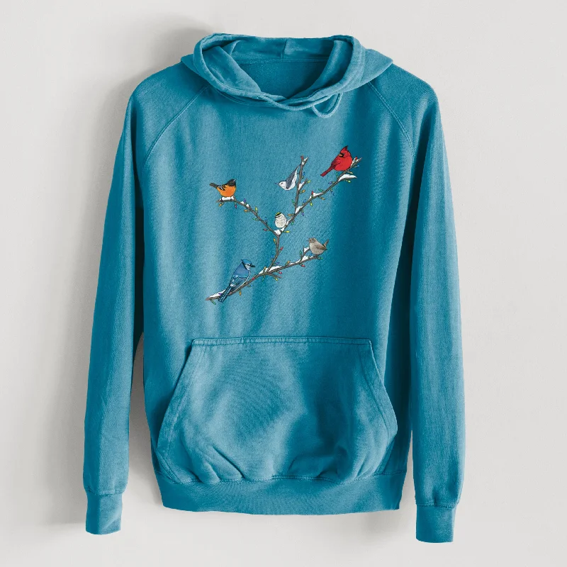 Christmas Backyard Birds - Mid-Weight Unisex Vintage 100% Cotton Hoodie Hoodie with Hem Applique Textured Unique Hoodie with Hem Applique Textured Unique Christmas Backyard Birds - Mid-Weight Unisex Vintage 100% Cotton Hoodie Hoodie with Hem Applique Textured Unique Hoodie with Hem Applique Textured Unique
