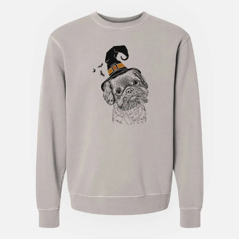 Witch Rufus the Shiffon - Unisex Pigment Dyed Crew Sweatshirt Hoodie with V-Neck Classic Versatile Hoodie with V-Neck Classic Versatile