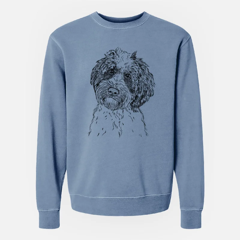 Bare Rooney the Aussiedoodle - Unisex Pigment Dyed Crew Sweatshirt Hoodie with Snap Buttons Easy Quick Hoodie with Snap Buttons Easy Quick Bare Rooney the Aussiedoodle - Unisex Pigment Dyed Crew Sweatshirt Hoodie with Snap Buttons Easy Quick Hoodie with Snap Buttons Easy Quick