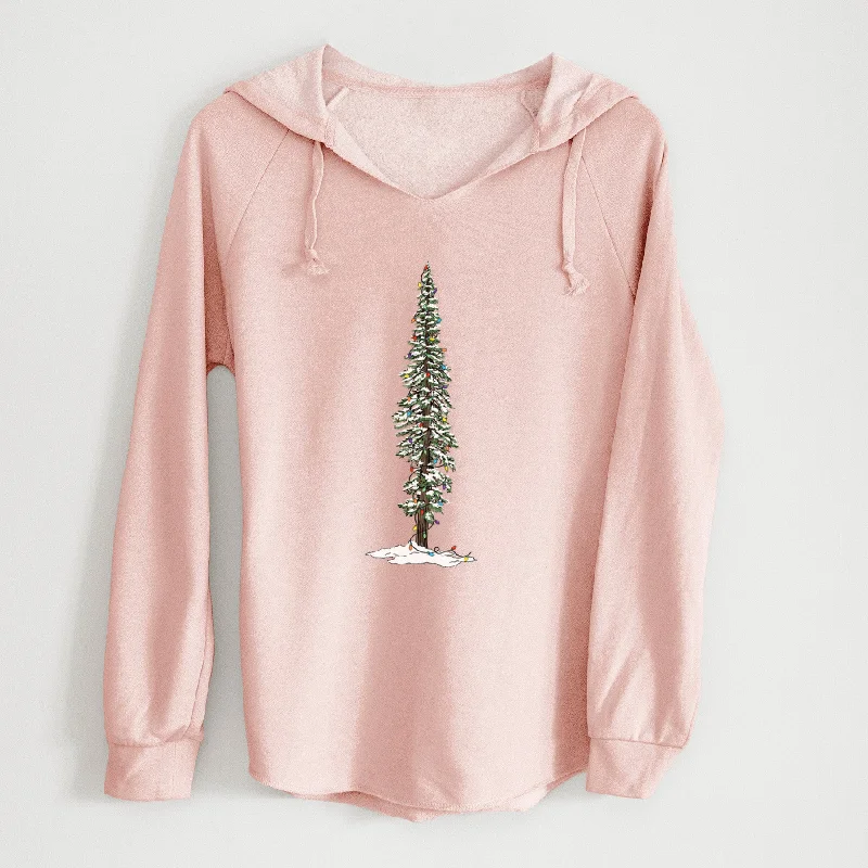 Christmas Redwood Tree - Cali Wave Hooded Sweatshirt Hoodie with Patch Decorative Personalized Hoodie with Patch Decorative Personalized
