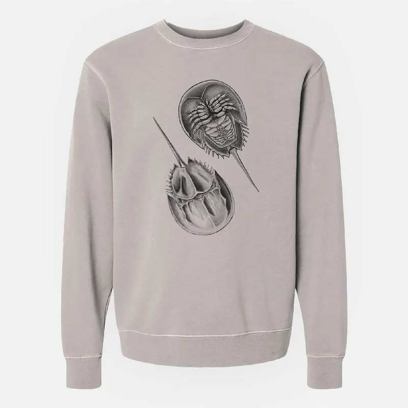 Atlantic Horseshoe Crab - Limulus polyphemus - Unisex Pigment Dyed Crew Sweatshirt Hoodie with High Neck Warm Protective Hoodie with High Neck Warm Protective