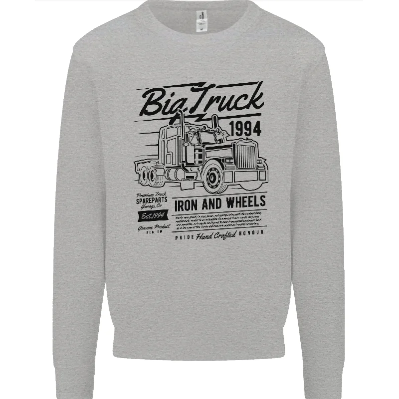 HGV Driver Big Truck Lorry Mens Sweatshirt Jumper Hoodie with Belted Waist Structured Tailored Hoodie with Belted Waist Structured Tailored