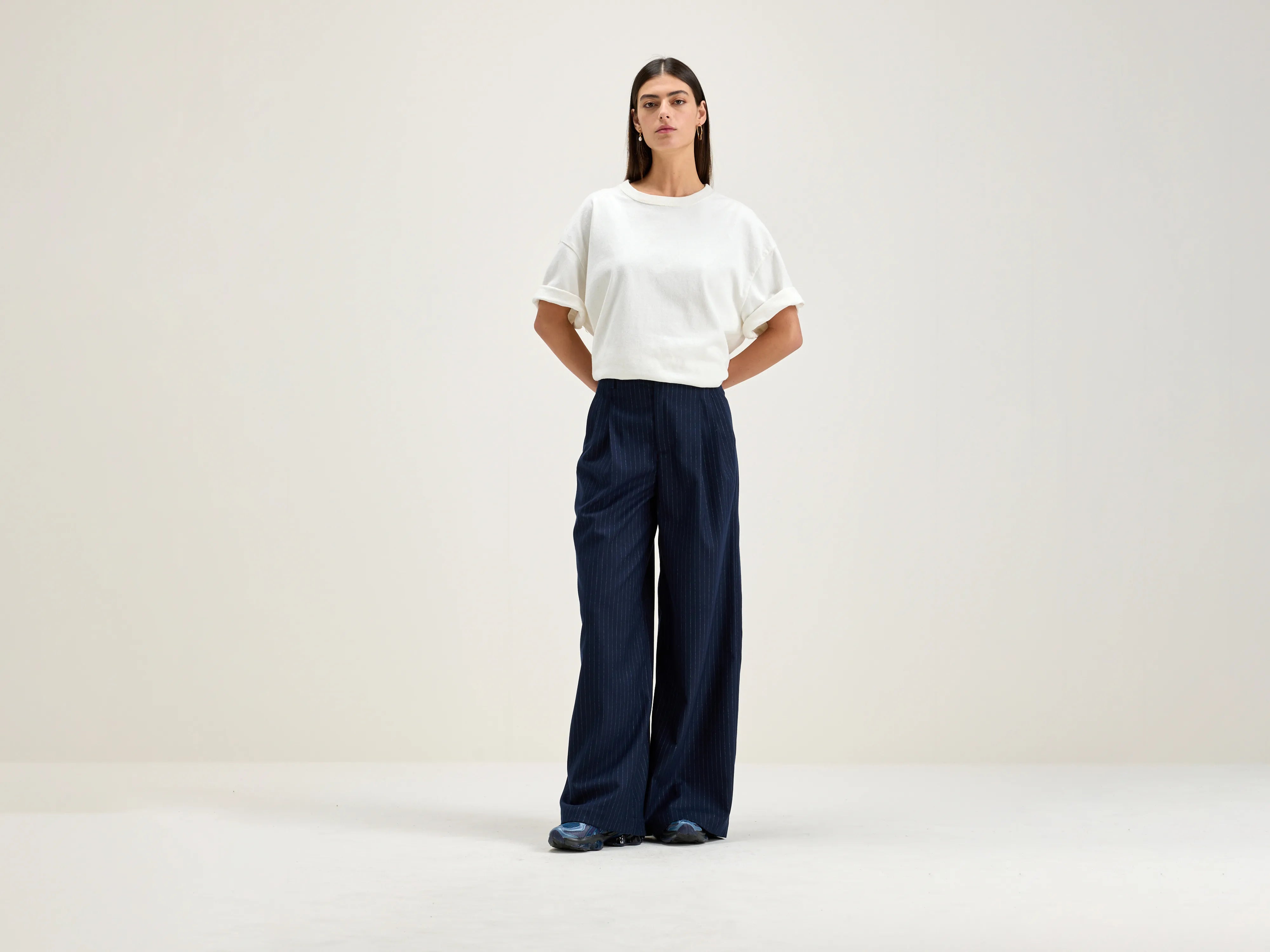 Volkert wide tailored trousers (242 / W / STRIPE A) Trousers Capri Summer Trousers Capri Summer Volkert wide tailored trousers (242 / W / STRIPE A) Trousers Capri Summer Trousers Capri Summer