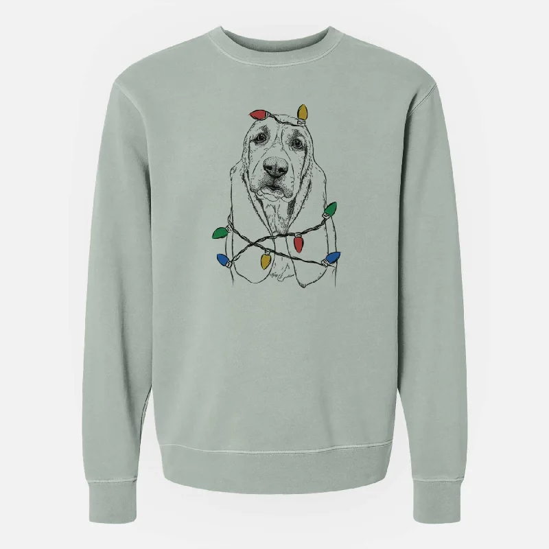 Christmas Lights Rolo the Basset Hound - Unisex Pigment Dyed Crew Sweatshirt Hoodie with Logo Branding Identity Hoodie with Logo Branding Identity Christmas Lights Rolo the Basset Hound - Unisex Pigment Dyed Crew Sweatshirt Hoodie with Logo Branding Identity Hoodie with Logo Branding Identity