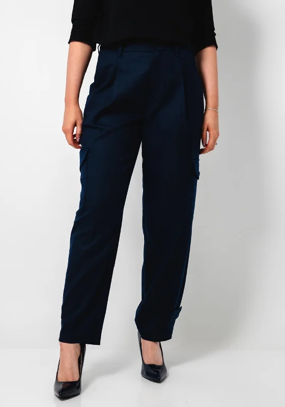 Oui Cargo Style Tapered Trousers, Navy Trousers stylish modern Trousers stylish modern Oui Cargo Style Tapered Trousers, Navy Trousers stylish modern Trousers stylish modern
