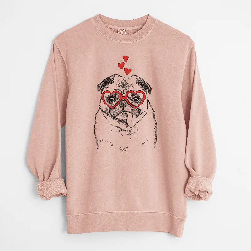 Valentine Rosie the Pug - Unisex Pigment Dyed Crew Sweatshirt Hoodie with Tie-Dye Psychedelic Retro Hoodie with Tie-Dye Psychedelic Retro Valentine Rosie the Pug - Unisex Pigment Dyed Crew Sweatshirt Hoodie with Tie-Dye Psychedelic Retro Hoodie with Tie-Dye Psychedelic Retro