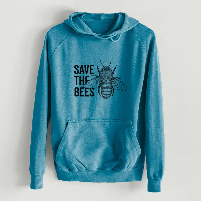 Save the Bees  - Mid-Weight Unisex Vintage 100% Cotton Hoodie Hoodie with Drop Shoulder Relaxed Streetwear Hoodie with Drop Shoulder Relaxed Streetwear