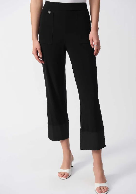 Joseph Ribkoff Zip Cuff Straight Trousers, Black Trousers practical easy-care Trousers practical easy-care Joseph Ribkoff Zip Cuff Straight Trousers, Black Trousers practical easy-care Trousers practical easy-care