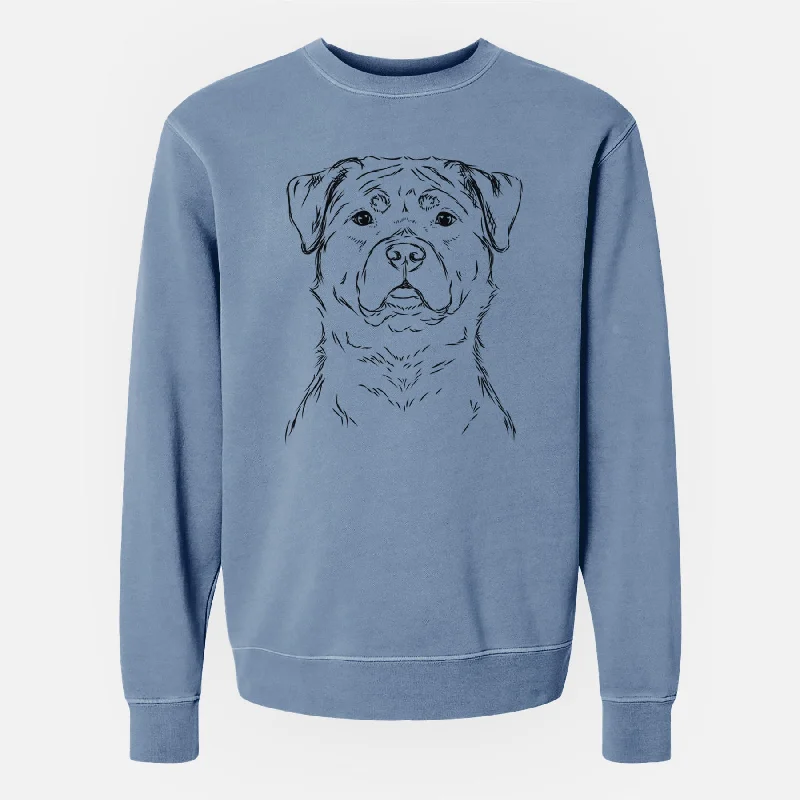 Bare Rocky the Rottweiler - Unisex Pigment Dyed Crew Sweatshirt Hoodie with Applique Textured Unique Hoodie with Applique Textured Unique Bare Rocky the Rottweiler - Unisex Pigment Dyed Crew Sweatshirt Hoodie with Applique Textured Unique Hoodie with Applique Textured Unique