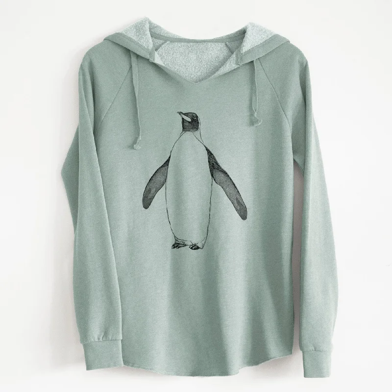 Emperor Penguin - Aptenodytes forsteri - Cali Wave Hooded Sweatshirt Hoodie with Hem Contrast Bold Stylish Hoodie with Hem Contrast Bold Stylish
