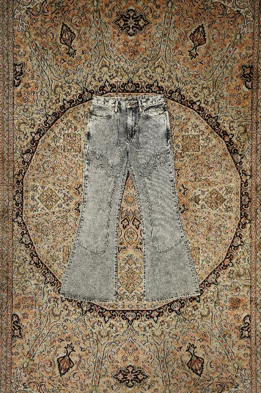 SUGARHILL ACID WASHED MODERN WESTERN FLARED TROUSERS (ACID BLACK) Trousers Versatile Stylish Trousers Versatile Stylish SUGARHILL ACID WASHED MODERN WESTERN FLARED TROUSERS (ACID BLACK) Trousers Versatile Stylish Trousers Versatile Stylish