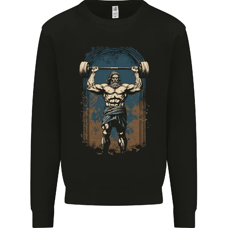 Hercules Gym Bodybuilding Weightlifting Training Mens Sweatshirt Jumper Hoodie with Emblem Brand Identity Hoodie with Emblem Brand Identity