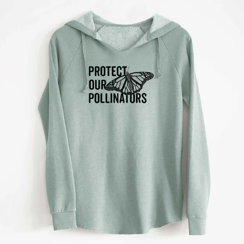 Protect our Pollinators - Cali Wave Hooded Sweatshirt Hoodie with Hem Lace Feminine Delicate Hoodie with Hem Lace Feminine Delicate