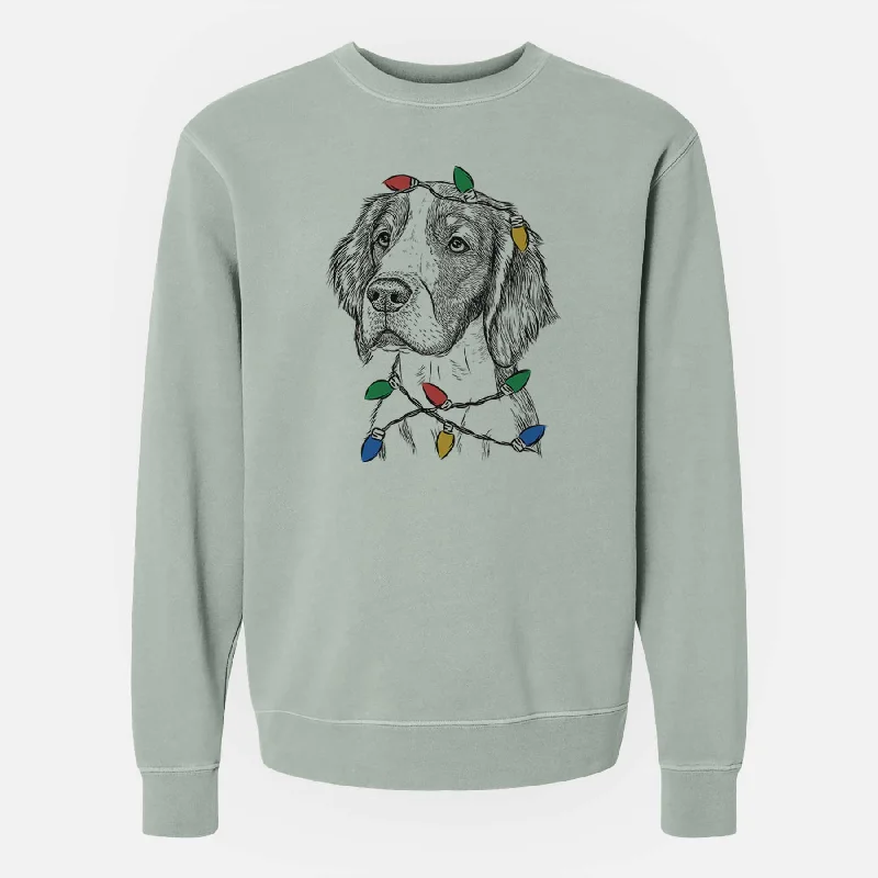 Christmas Lights Roxy the Welsh Springer Spaniel - Unisex Pigment Dyed Crew Sweatshirt Hoodie with Reflective Safety Nightwear Hoodie with Reflective Safety Nightwear Christmas Lights Roxy the Welsh Springer Spaniel - Unisex Pigment Dyed Crew Sweatshirt Hoodie with Reflective Safety Nightwear Hoodie with Reflective Safety Nightwear