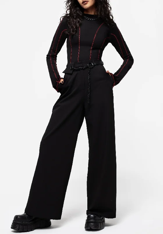 Hellion Chain Belt Wide Leg Trousers Trousers Fall Fleece Trousers Fall Fleece