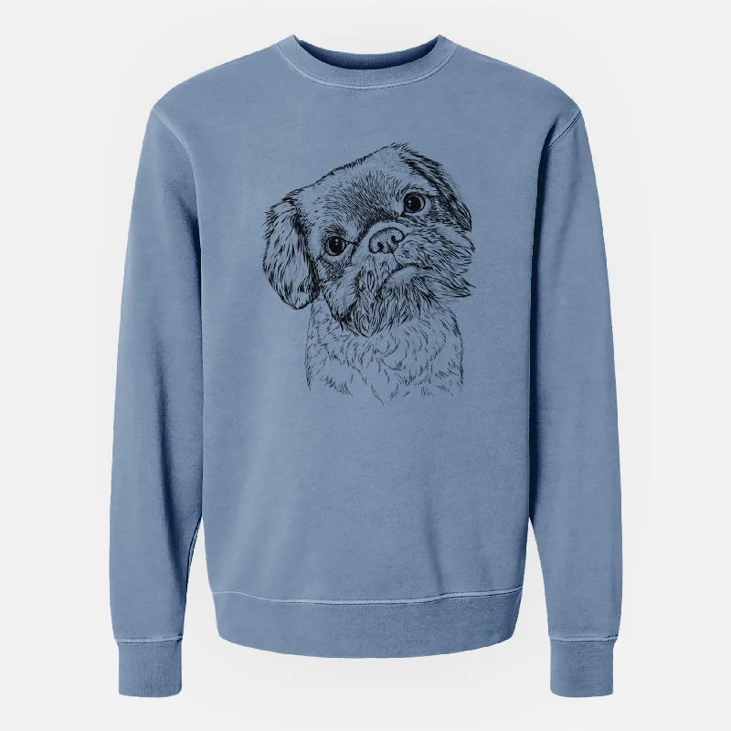 Bare Rufus the Shiffon - Unisex Pigment Dyed Crew Sweatshirt Hoodie with Toggle Buttons Decorative Unique Hoodie with Toggle Buttons Decorative Unique
