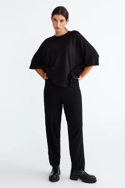 Knit Tapered Trousers Trousers Fleece Cozy Trousers Fleece Cozy