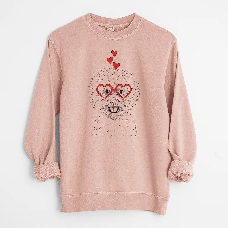 Valentine Ross the Bichon Frise - Unisex Pigment Dyed Crew Sweatshirt Hoodie with Logo Branding Identity Hoodie with Logo Branding Identity Valentine Ross the Bichon Frise - Unisex Pigment Dyed Crew Sweatshirt Hoodie with Logo Branding Identity Hoodie with Logo Branding Identity