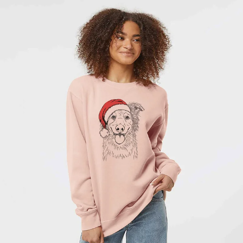Santa Ruxtin the Mixed Breed - Unisex Pigment Dyed Crew Sweatshirt Hoodie with Logo Branding Identity Hoodie with Logo Branding Identity