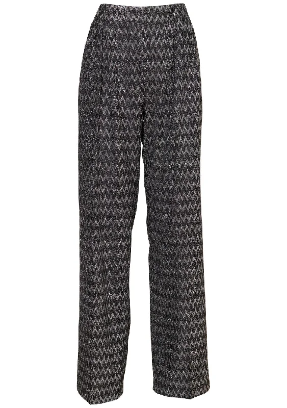 Chevron Lamé Trousers Black & Silver Trousers Versatile Stylish Trousers Versatile Stylish Chevron Lamé Trousers Black & Silver Trousers Versatile Stylish Trousers Versatile Stylish