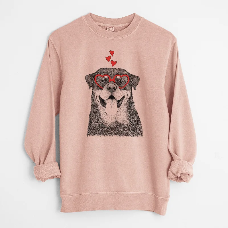 Valentine Romeo the Rottweiler - Unisex Pigment Dyed Crew Sweatshirt Hoodie with Hem Patch Decorative Personalized Hoodie with Hem Patch Decorative Personalized Valentine Romeo the Rottweiler - Unisex Pigment Dyed Crew Sweatshirt Hoodie with Hem Patch Decorative Personalized Hoodie with Hem Patch Decorative Personalized