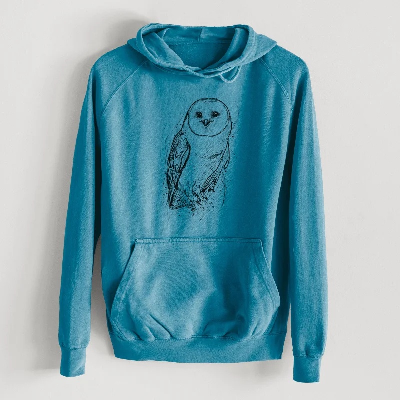 Barn Owl - Tyto alba - Mid-Weight Unisex Vintage 100% Cotton Hoodie Hoodie with Slit Hem Functional Movement Hoodie with Slit Hem Functional Movement Barn Owl - Tyto alba - Mid-Weight Unisex Vintage 100% Cotton Hoodie Hoodie with Slit Hem Functional Movement Hoodie with Slit Hem Functional Movement